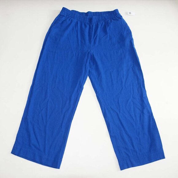 Old Navy Women's Pull On High Rise Wide Leg Pants Size XL NWT Blue Linen Blend - Picture 1 of 8